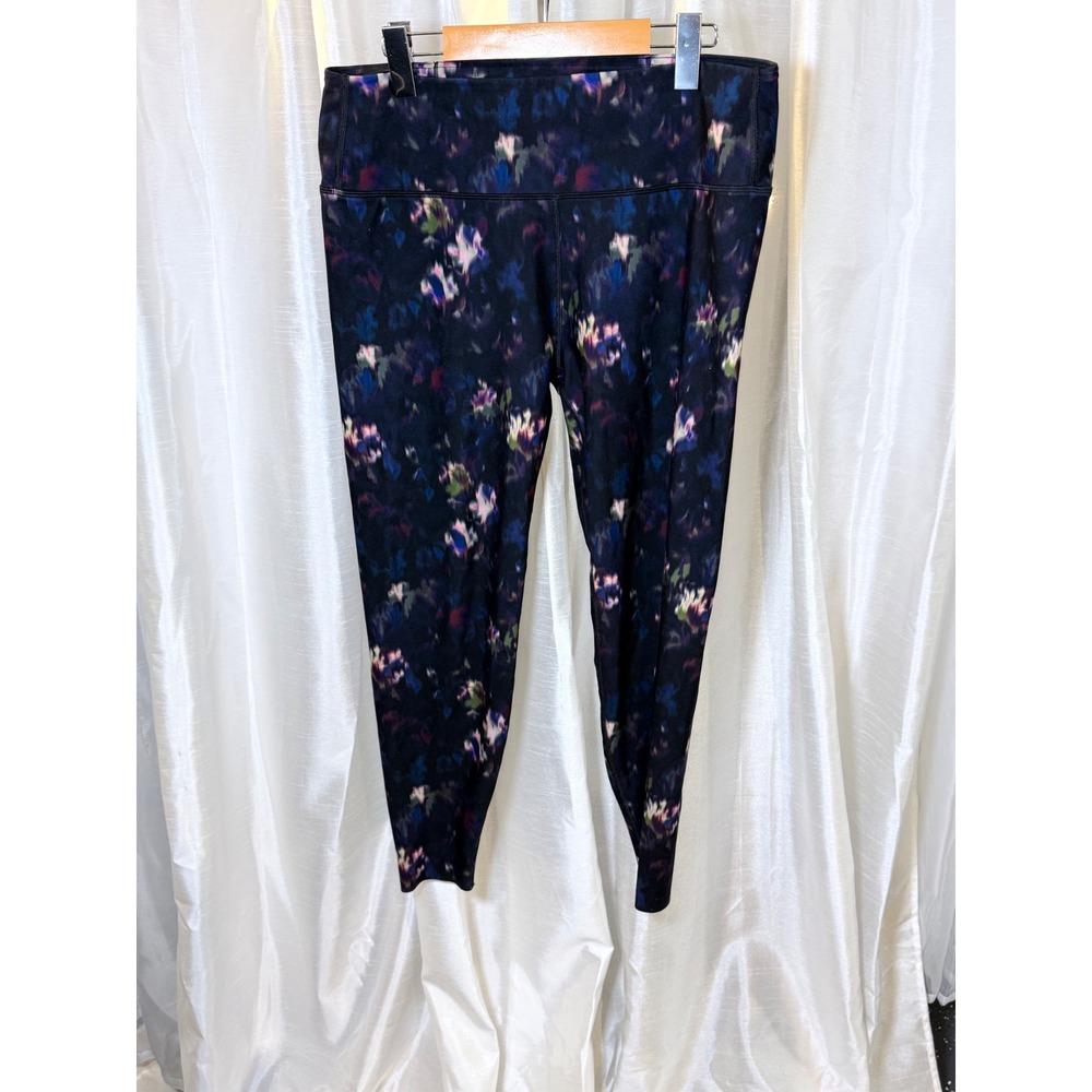 Peloton Leggings Women 1X Black Floral Excellent High Waisted Activewear
